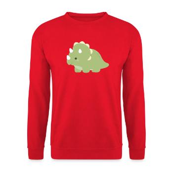 Emerald Triceratops Charm - Unisex Sweatshirt - red - Front - Alina (178cm) & Michal (187cm)