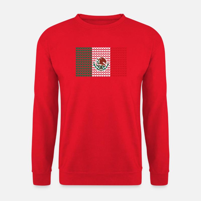 Mexiko Rasterflag Muster - Unisex Pullover - Rot