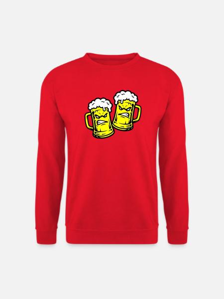 Beer Comic Beer Glass - Unisex Sweatshirt - red