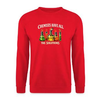 Chemistry Smiles: The Solutions - Unisex Sweatshirt - red - Front - Alina (178cm) & Michal (187cm)