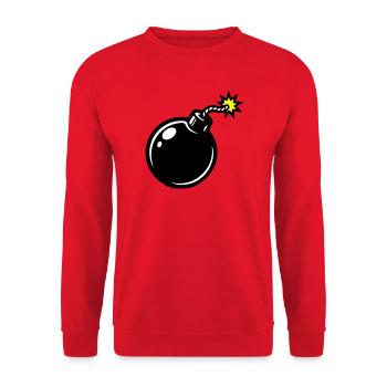 Bombe Comic - Unisex Pullover - Rot - Vorne - Alina (178cm) & Michal (187cm)