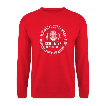 Skill gagne tout logo des arts martiaux de force - Sweat-shirt Unisexe - rouge - Devant - Alina (178cm) & Michal (187cm)