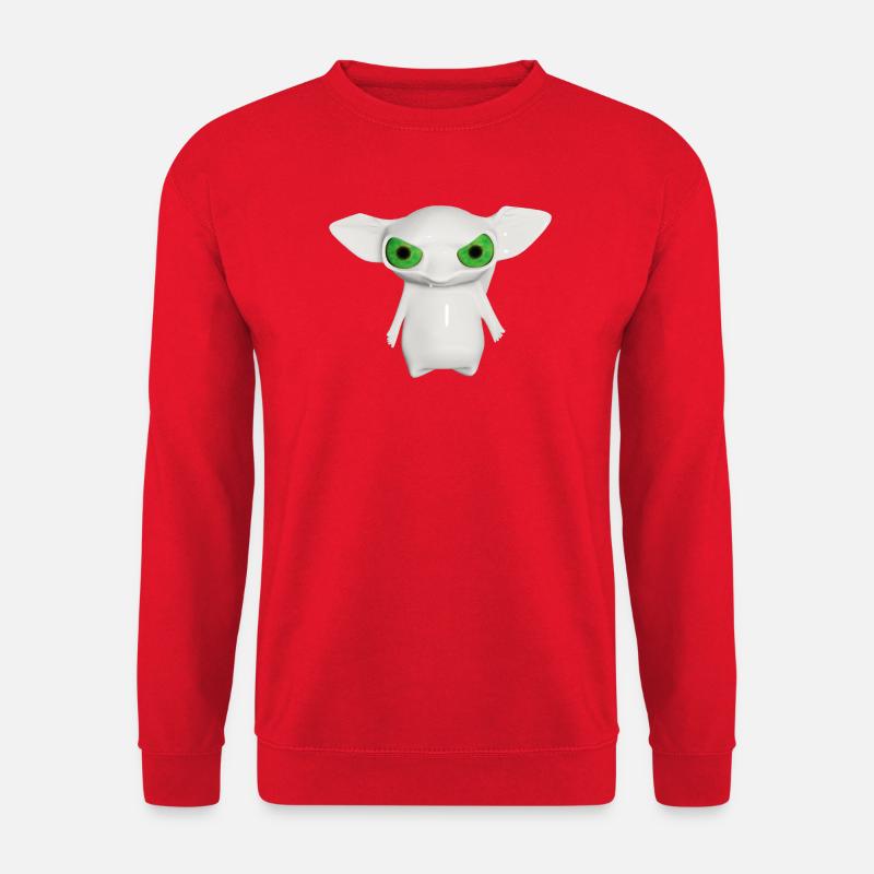 Weißer Alien mit leuchtenden Augen - Unisex Pullover - Rot