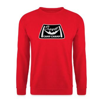 Summer Camp Champ Lustig Kinder Outdoor Abenteuer - Unisex Pullover - Rot - Vorne - Alina (178cm) & Michal (187cm)