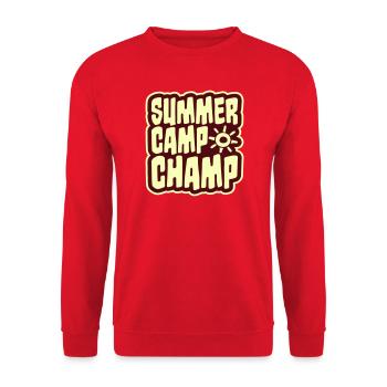 Summer Camp Champ Lustig Kinder Outdoor Abenteuer - Unisex Pullover - Rot - Vorne - Alina (178cm) & Michal (187cm)
