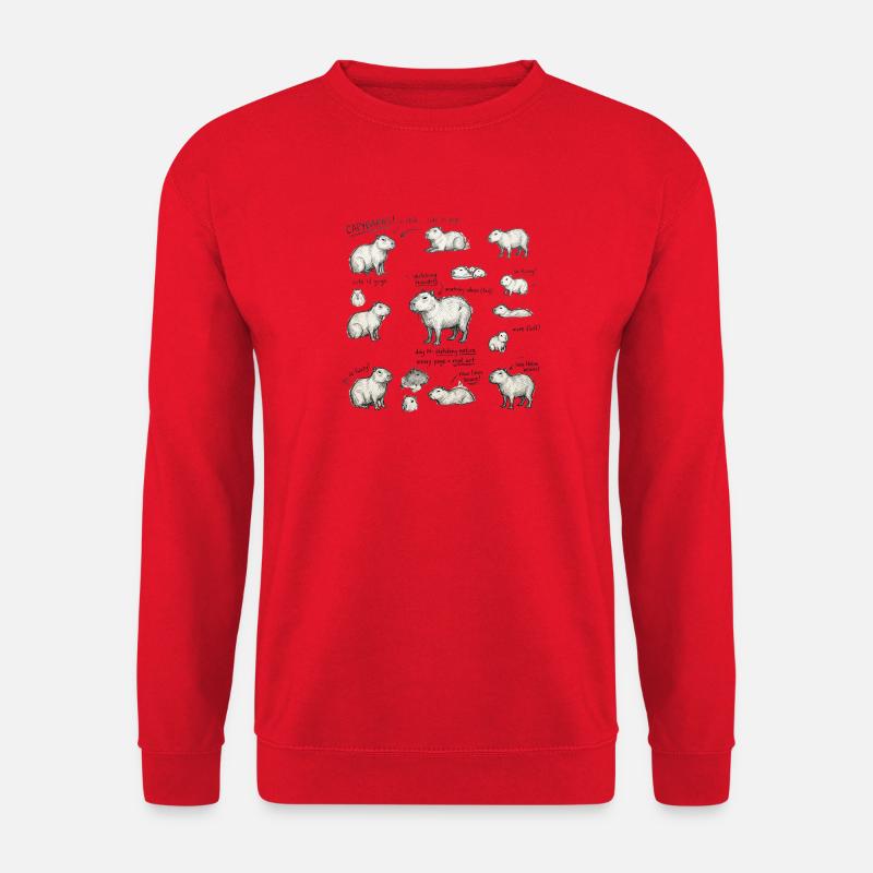 Capybara Skizzenparade - Unisex Pullover - Rot