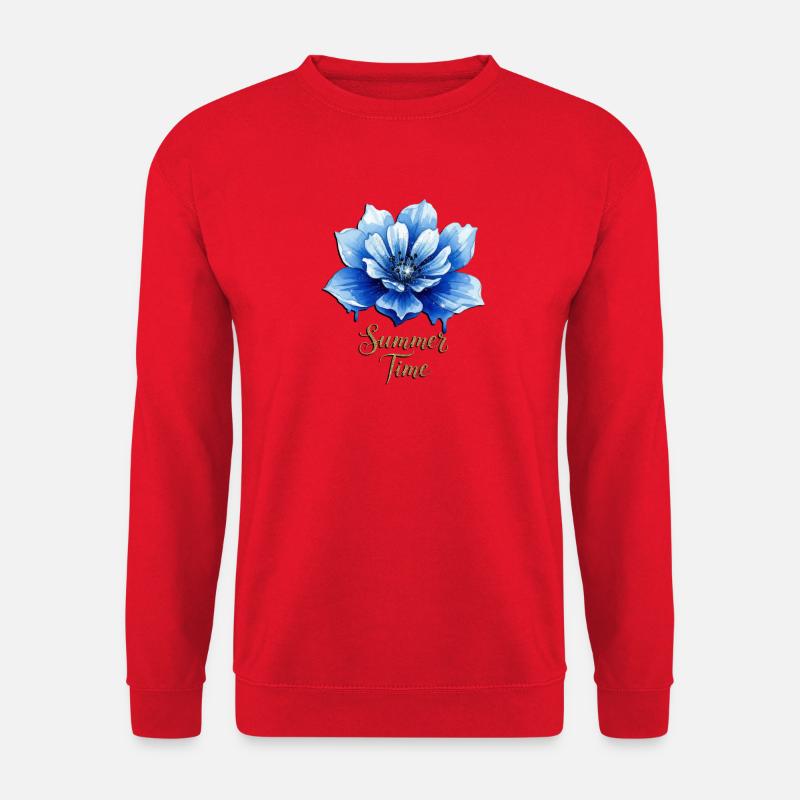 Blue Blossom – Sommerzeit - Unisex Pullover - Rot