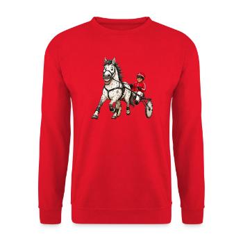 Trotter funny - Unisex Sweatshirt - red - Front - Alina (178cm) & Michal (187cm)