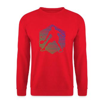 Pickleballspielerin Geschenkidee für den Muttertag - Unisex Pullover - Rot - Vorne - Alina (178cm) & Michal (187cm)