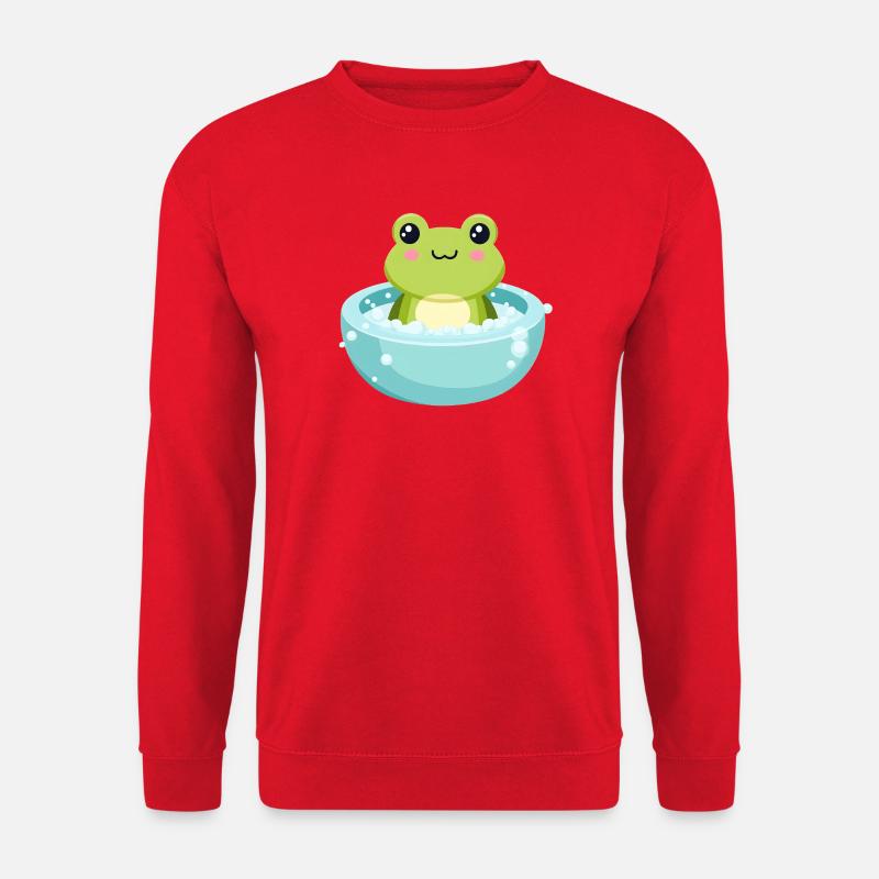 Frosch im Schaumbad - Unisex Pullover - Rot