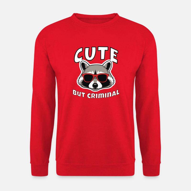 Cute But Criminal Raccoon - Unisex Pullover - Rot