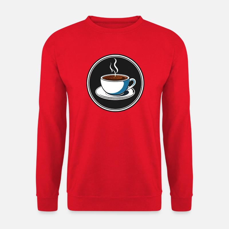 Kaffeetasse Rundlogo Illustration - Unisex Pullover - Rot