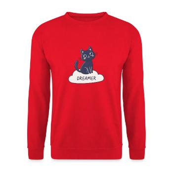 Rêveur chat sur nuage - Sweat-shirt Unisexe - rouge - Devant - Alina (178cm) & Michal (187cm)