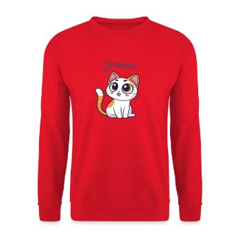 Dreamer Chaton Kawaii - Sweat-shirt Unisexe - rouge - Devant - Alina (178cm) & Michal (187cm)