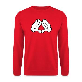 Mains style comique Pyramide Triangle Diamond Diamond - Sweat-shirt Unisexe - rouge - Devant - Alina (178cm) & Michal (187cm)