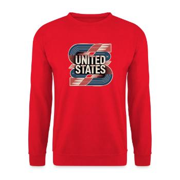 United States  - Unisex Pullover - Rot - Vorne - Alina (178cm) & Michal (187cm)