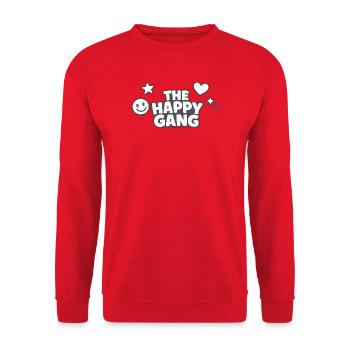 The Happy Gang – Happy Comic Style - Unisex Sweatshirt - red - Front - Alina (178cm) & Michal (187cm)