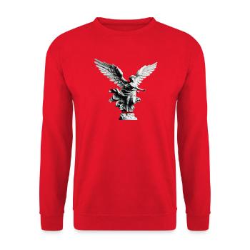Angel Statue Black & White Elegance - Unisex Sweatshirt - red - Front - Alina (178cm) & Michal (187cm)