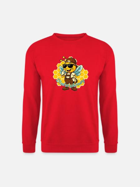 Honigbiene Styleheld mit Sonnenbrille - Unisex Pullover - Rot