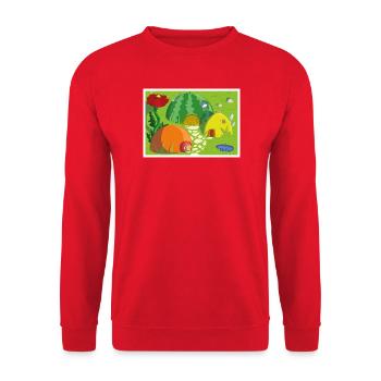 village fruits - Sweat-shirt Unisexe - rouge - Devant - Alina (178cm) & Michal (187cm)