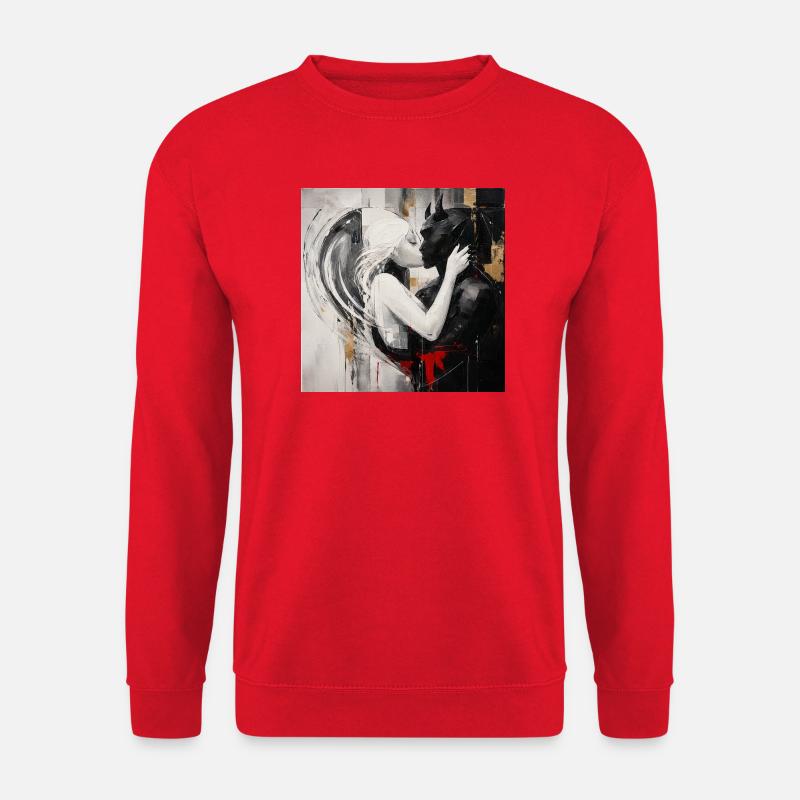 Licht trifft Schatten Liebespaar - Unisex Pullover - Rot