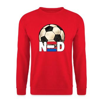 Maillot rétro de fans de football néerlandais de la NED - Sweat-shirt Unisexe - rouge - Devant - Alina (178cm) & Michal (187cm)