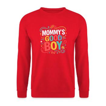 Le bon garçon de maman - Maman Fils Bon garçon - Sweat-shirt Unisexe - rouge - Devant - Alina (178cm) & Michal (187cm)