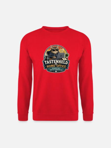Tastenheld im Home-Office – Lustiges Büro Motiv - Unisex Pullover - Rot
