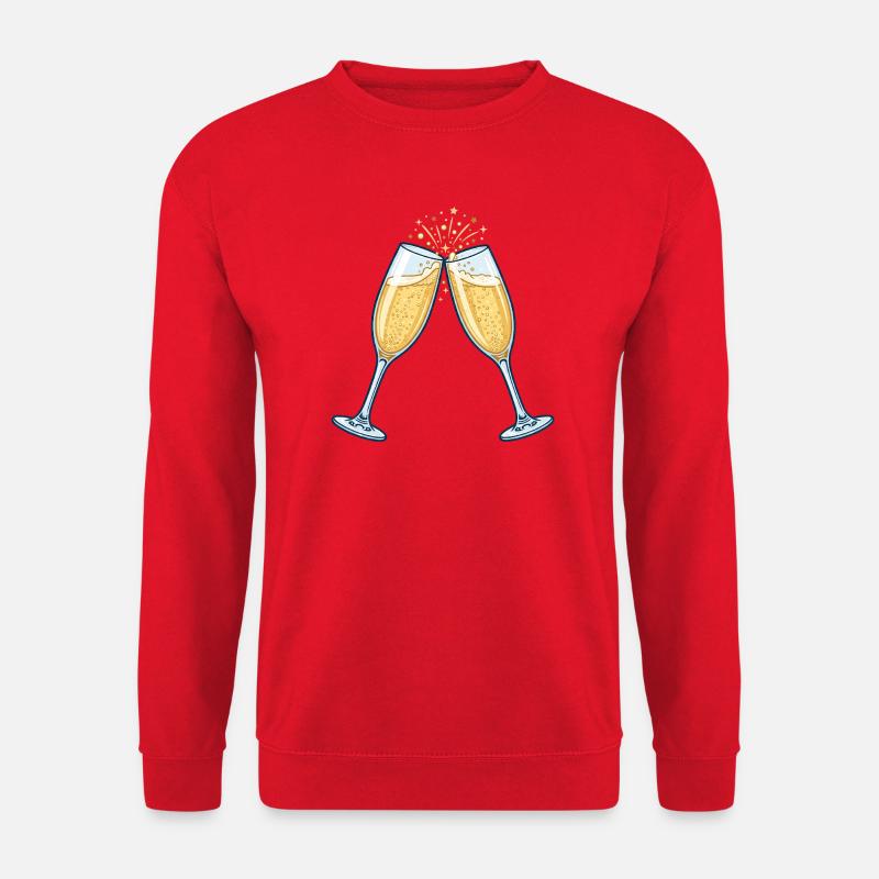 Sektgläser Anstoßen Feier - Unisex Pullover - Rot