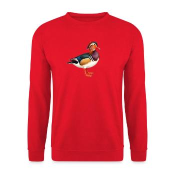 Mandarinente - Unisex Pullover - Rot - Vorne - Alina (178cm) & Michal (187cm)