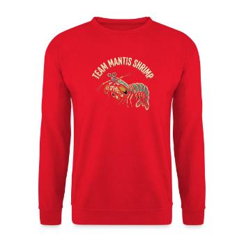 Team Mantisshrimp - Unisex Pullover - Rot - Vorne - Alina (178cm) & Michal (187cm)