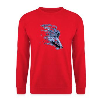 Cloud Skater in Melon Grab - Unisex Sweatshirt - red - Front - Alina (178cm) & Michal (187cm)