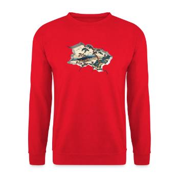 japanese art - Sweat-shirt Unisexe - rouge - Devant - Alina (178cm) & Michal (187cm)