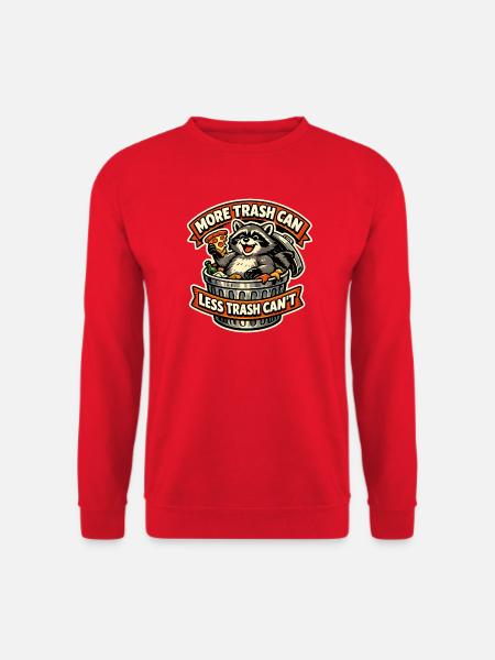Trashpanda mit Pizza im Müll - Unisex Pullover - Rot