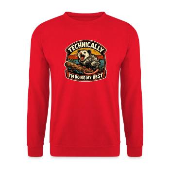 Technisch Mach Mein Bestes - Unisex Pullover - Rot - Vorne - Alina (178cm) & Michal (187cm)