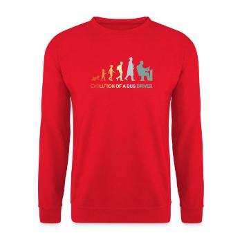 Baby zum Busfahrer Evolution - Unisex Pullover - Rot - Vorne - Alina (178cm) & Michal (187cm)