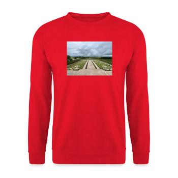 Jardin français du Château de Chambord - Sweat-shirt Unisexe - rouge - Devant - Alina (178cm) & Michal (187cm)