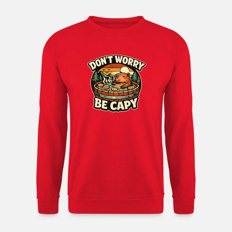 Capybara Whirlpool Abend - Unisex Pullover - Rot
