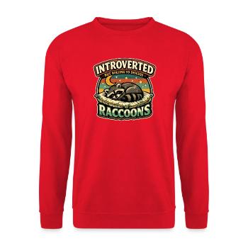 Introverted raccoon discussable - Unisex Sweatshirt - red - Front - Alina (178cm) & Michal (187cm)