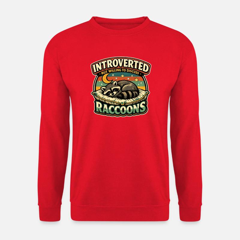 Introvertierter Waschbär Diskutierbar - Unisex Pullover - Rot