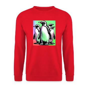 Penguin Penguins - Unisex Sweatshirt - red - Front - Alina (178cm) & Michal (187cm)