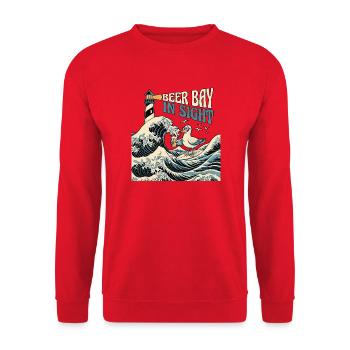 Mouette de la baie de bière de Kanagawa - Sweat-shirt Unisexe - rouge - Devant - Alina (178cm) & Michal (187cm)