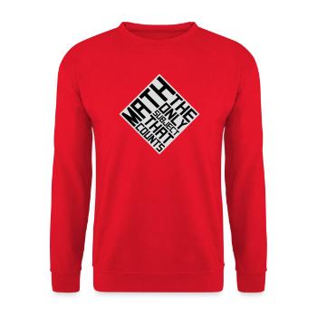 Les mathématiques La seule matière qui compte Nerd Mathe Logo - Sweat-shirt Unisexe - rouge - Devant - Alina (178cm) & Michal (187cm)