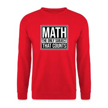 Les mathématiques La seule matière qui compte Nerd Mathe Logo - Sweat-shirt Unisexe - rouge - Devant - Alina (178cm) & Michal (187cm)