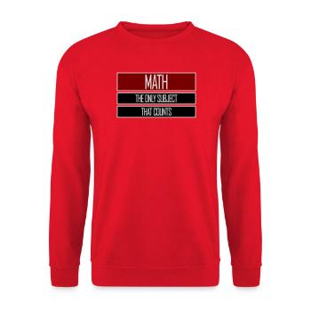 Les mathématiques La seule matière qui compte Nerd Mathe Logo - Sweat-shirt Unisexe - rouge - Devant - Alina (178cm) & Michal (187cm)