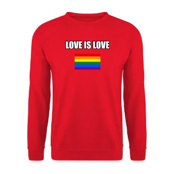 Drapeau de la fierté de l’amour - Sweat-shirt Unisexe - rouge - Devant - Alina (178cm) & Michal (187cm)