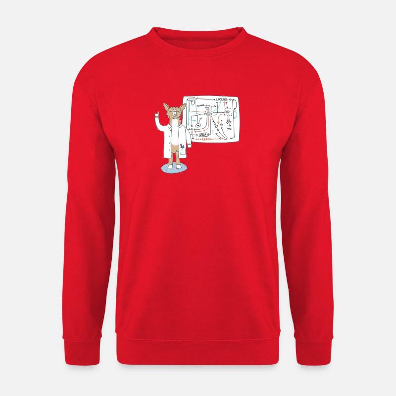 Lama as scientist explains connections - Unisex Sweatshirt - red