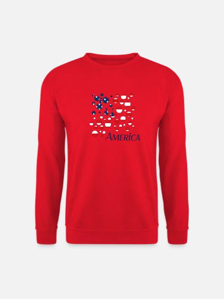 Americana Flaggen-Punkte Collage - Unisex Pullover - Rot