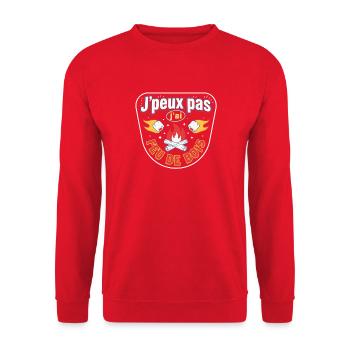 Feu de Bois Plaisant Patch - Sweat-shirt Unisexe - rouge - Devant - Alina (178cm) & Michal (187cm)