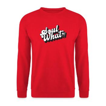 SoulWhat?! - Schwarzweiß-Logo - Unisex Pullover - Rot - Vorne - Alina (178cm) & Michal (187cm)